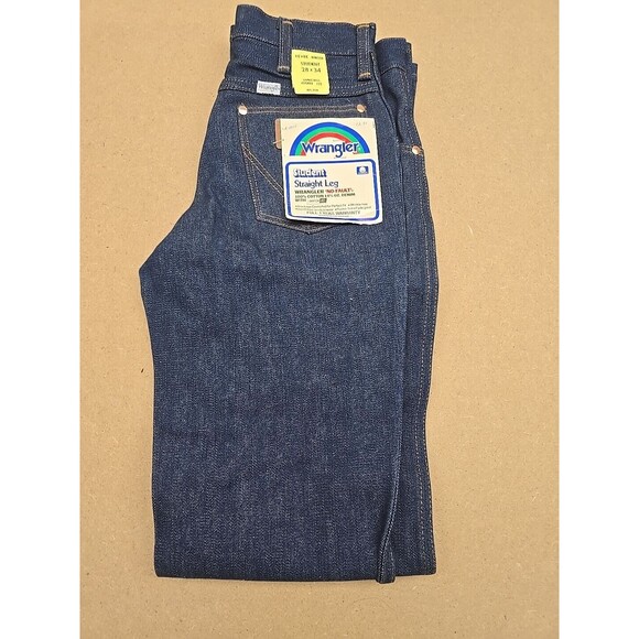 VTG 70S 80S New Boys Kids 28 X 34 Wrangler Dark Denim Carpenter Work Jeans Pants - Picture 1 of 12
